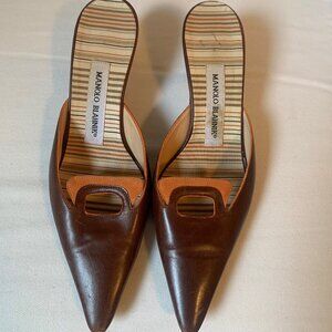 Manolo Blahnik Leather Mules